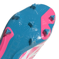 adidas Predator League Veterloze Gras Voetbalschoenen (FG) Wit Roze Blauw