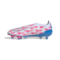 adidas Predator Elite Veterloze IJzeren-Nop Voetbalschoenen (SG) Wit Roze Blauw