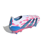 adidas Predator Elite Veterloze IJzeren-Nop Voetbalschoenen (SG) Wit Roze Blauw