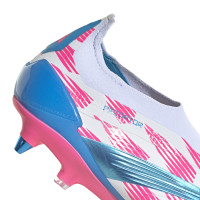 adidas Predator Elite Veterloze IJzeren-Nop Voetbalschoenen (SG) Wit Roze Blauw