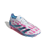 adidas Predator Elite Gras Voetbalschoenen (FG) Wit Roze Blauw