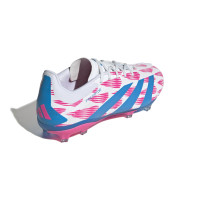 adidas Predator Elite Gras Voetbalschoenen (FG) Kids Wit Roze Blauw