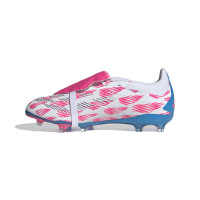 adidas Predator Elite FT Gras Voetbalschoenen (FG) Kids Wit Roze Blauw