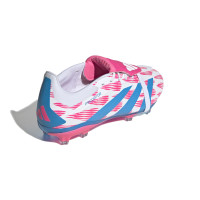 adidas Predator Elite FT Gras Voetbalschoenen (FG) Kids Wit Roze Blauw