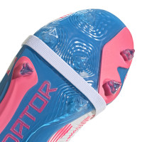 adidas Predator Elite FT Gras Voetbalschoenen (FG) Kids Wit Roze Blauw