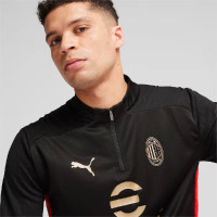 PUMA AC Milan Trainingspak 1/4-Zip 2024-2025 Zwart Rood Goud