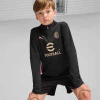 PUMA AC Milan Trainingspak 1/4-Zip 2024-2025 Kids Zwart Rood Goud