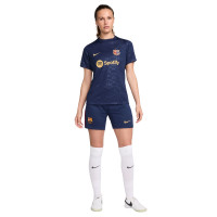 Nike FC Barcelona Pre-Match Trainingsshirt 2024-2025 Dames Donkerblauw Goud