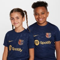 Nike FC Barcelona Pre-Match Trainingsshirt 2024-2025 Kids Donkerblauw Goud