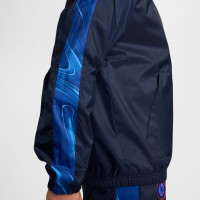 Nike Chelsea Trainingspak Woven Hooded 2024-2025 Donkerblauw Blauw Wit