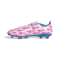 adidas Predator League Gras Voetbalschoenen (FG) Wit Roze Blauw