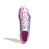 adidas Predator League Gras Voetbalschoenen (FG) Wit Roze Blauw