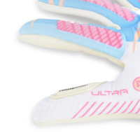 PUMA Ultra Ultimate Hybrid Keepershandschoenen Wit Blauw Roze