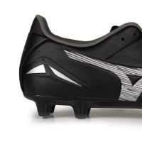 Mizuno Morelia Neo IV Pro Gras Voetbalschoenen (FG) Zwart Zilver