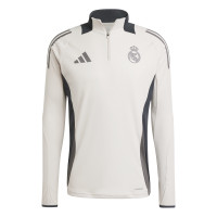 adidas Real Madrid Trainingspak 1/4-Zip Europees 2024-2025 Beige Donkergrijs Bruin