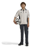 adidas Real Madrid Presentatie Trainingsjack Europees 2024-2025 Kids Beige Bruin Zwart