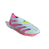 adidas Predator Elite Veterloze Gras Voetbalschoenen (FG) Lichtblauw Roze Geel