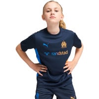 PUMA Olympique Marseille Trainingsset 2024-2025 Kids Donkerblauw Blauw Oranje