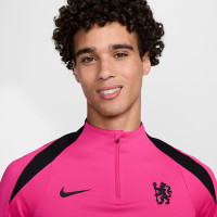 Nike Chelsea Strike Trainingspak 1/4-Zip 2024-2025 Roze Zwart