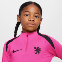 Nike Chelsea Strike Trainingstrui 1/4-Zip 2024-2025 Kids Roze Zwart