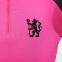 Nike Chelsea Strike Trainingspak 1/4-Zip 2024-2025 Kids Roze Zwart