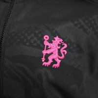 Nike Chelsea Anthem Trainingsjack 2024-2025 Kids Zwart Geel Roze