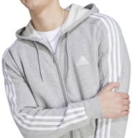 adidas Essentials Fleece Joggingpak Full-Zip Grijs Wit