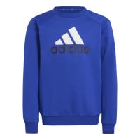 adidas Essentials Big Logo Fleece Joggingpak Kids Blauw Zwart Wit