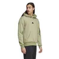 adidas City Escape Fleece Hoodie Olijfgroen Zwart