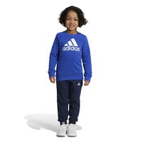 adidas Essentials Big Logo Fleece Joggingpak Kleuters/Peuters Blauw Donkerblauw Wit