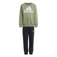 adidas Essentials Big Logo Fleece Joggingpak Kleuters/Peuters Olijfgroen Zwart Wit