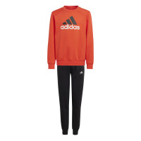 adidas Essentials Big Logo Fleece Joggingpak Kids Rood Zwart Wit