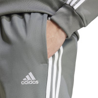 adidas Basic 3-Stripes Tricot Trainingspak Full-Zip Grijs Wit