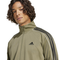 adidas Sportswear 3-Stripes Trainingspak Full-Zip Olijfgroen Zwart