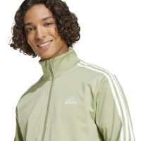 adidas Basic 3-Stripes Tricot Trainingspak Full-Zip Olijfgroen Wit