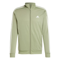 adidas Basic 3-Stripes Tricot Trainingspak Full-Zip Olijfgroen Wit