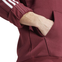 adidas Essentials Fleece Hoodie Joggingpak Bordeauxrood Wit