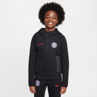 Nike Paris Saint-Germain Tech Fleece Trainingspak 2024-2025 Kids Zwart Antraciet Rood