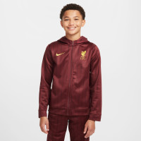 Nike Liverpool Trainingspak Full-Zip Hooded 2024-2025 Kids Bordeauxrood Geel