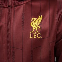 Nike Liverpool Trainingspak Full-Zip Hooded 2024-2025 Kids Bordeauxrood Geel