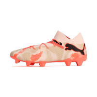 PUMA Future 7 Ultimate GK Gras / Kunstgras Voetbalschoenen (MG) Beige Oranje Zwart