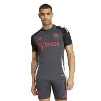 adidas Manchester United Trainingsset Europees 2024-2025 Donkergrijs Zwart Wit Rood