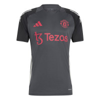 adidas Manchester United Trainingsset Europees 2024-2025 Donkergrijs Zwart Wit Rood