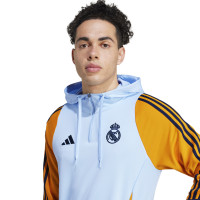 adidas Real Madrid Track Hoodie 2024-2025 Lichtblauw Geel Donkerblauw