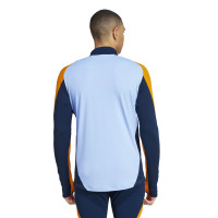 adidas Real Madrid Trainingstrui 1/4-Zip 2024-2025 Lichtblauw Donkerblauw Oranje