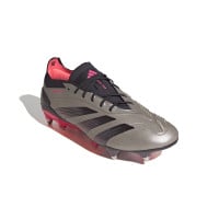 adidas Predator Elite IJzeren-Nop Voetbalschoenen (SG) Zilver Zwart Roze