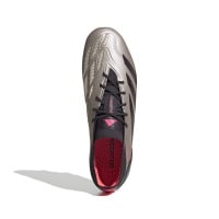 adidas Predator Elite IJzeren-Nop Voetbalschoenen (SG) Zilver Zwart Roze