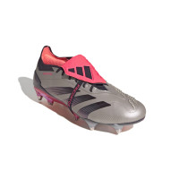 adidas Predator Elite FT IJzeren-Nop Voetbalschoenen (SG) Zilver Zwart Roze