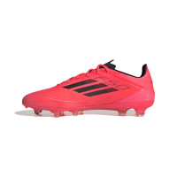 adidas F50 Pro Gras Voetbalschoenen (FG) Felrood Zwart Zilver