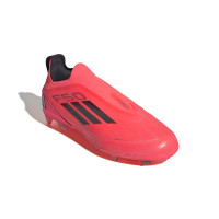 adidas F50 Pro Veterloze Gras Voetbalschoenen (FG) Kids Felrood Zwart Zilver